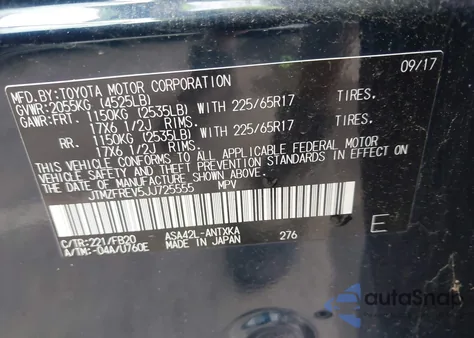 2018 Toyota Rav4 Le z USA, uszkodzony, nr VIN JTMZFREV5JJ725555